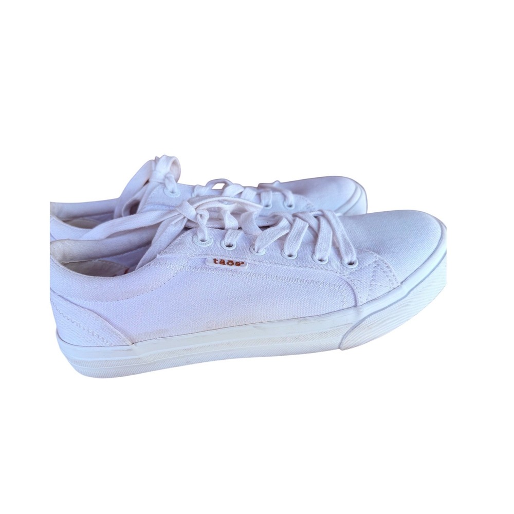 Taos Plim Soul Womens White Canvas Low Top Lace Up Sneakers Size 9 Travel